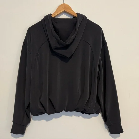 Athleta Seasoft Bubble Hem Hoodie Sweatshirt Black/Dark Gray - S - Picture 4 of 7